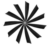 YELARXI Arrow Vanes Turkey Archery Arrows Feathers Fletching, 3 Inch Right Wing Fit for Hunting Target Shooting - Shield Cut (25Pcs, Black)