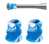 YELARXI Bat Taper, Bat Knob Taper Softball Grip Silicone Non-slip Ergonomic Enhanced Grip Easy Installation 2Pcs & Blue-White - Fit for (Most Softball Bats/Baseball)