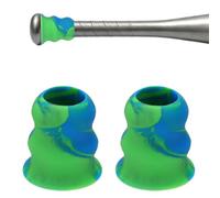 YELARXI Bat Taper, Bat Knob Taper Softball Grip Silicone Non-slip Ergonomic Enhanced Grip Easy Installation 2Pcs & Green-Blue - Fit for (Most Softball Bats/Baseball)