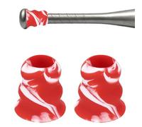 YELARXI Bat Taper, Bat Knob Taper Softball Grip Silicone Non-slip Ergonomic Enhanced Grip Easy Installation 2Pcs & Red-White - Fit for (Most Softball Bats/Baseball)