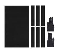 YELARXI Billiard Cloth Pool Table Felt, 7ft with 6 Cloth Strips and 2 Gloves Fit for Home Clubs Bars Indoor Sports Games (1Set, Black)