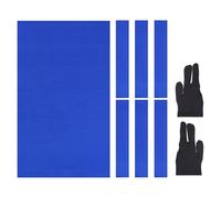 YELARXI Billiard Cloth Pool Table Felt, 7ft with 6 Cloth Strips and 2 Gloves Fit for Home Clubs Bars Indoor Sports Games (1Set, Blue)