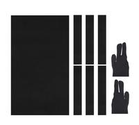 YELARXI Billiard Cloth Pool Table Felt, 8ft with 6 Cloth Strips and 2 Gloves Fit for Home Clubs Bars Indoor Sports Games (1Set, Black)