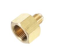 YELARXI Brass Flare Tube Fitting Coupling Gas Adapter, 1/4" Male Flare x 1/2 Inch Female SAE Thread Pipe Connector Fit for air Conditioning HVAC Automotive Grills (Gold)