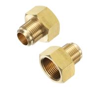 YELARXI Brass Flare Tube Fitting Coupling Gas Adapter, 5/8" Male Flare x 3/4 Inch Female SAE Thread Pipe Connector Fit for air Conditioning HVAC Automotive Grills (2Pcs, Gold)
