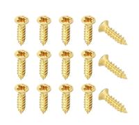 YELARXI Brass Wood Screws Self Tapping Screws, M2 x 8 mm Flat Cross Head Fit for Door Hinges Electronics Furniture (100 Pack, Gold Tone)