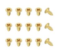 YELARXI Brass Wood Screws Self Tapping Screws, M3 x 8 mm Flat Cross Head Fit for Door Hinges Electronics Furniture (100 Pack, Gold Tone)