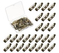 YELARXI Brooch Pin Backs, Brooch Clasp Badge Pins, Bar Reliable Metal Button Locking Safety Clasp- Fitting for (Sewing - DIY Craft - Wedding - Name Tags) 20 mm & 50 Pack & Bronze Tone