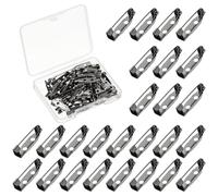YELARXI Brooch Pin Backs, Brooch Clasp Badge Pins, Bar Reliable Metal Button Locking Safety Clasp- Fitting for (Sewing - DIY Craft - Wedding - Name Tags) 20 mm & 50 Pack & Black