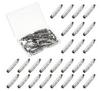 YELARXI Brooch Pin Backs, Brooch Clasp Badge Pins, Bar Reliable Metal Button Locking Safety Clasp- Fitting for (Sewing - DIY Craft - Wedding - Name Tags) 38 mm & 50 Pack & Black