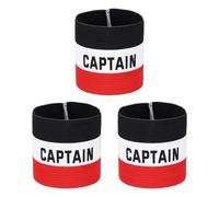 YELARXI Captain Armband, Soccer Captain Arm Bands Elastic Adjustable Leader Armbands Team Sport Rugby Player Band 5.1x3.4 In & Black/White/Red & 3Pcs-Fit for (Football/Basketball Training)