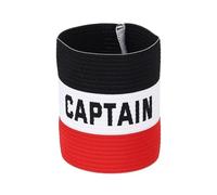 YELARXI Captain Armband, Soccer Captain Arm Bands Elastic Adjustable Leader Armbands Team Sport Rugby Player Band 4.1x3.4 In & Black/White/Red-Fit for (Football/Basketball Training)