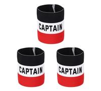 YELARXI Captain Armband, Soccer Captain Arm Bands Elastic Adjustable Leader Armbands Team Sport Rugby Player Band 4.1x3.4 In & Black/White/Red & 3Pcs-Fit for (Football/Basketball Training)