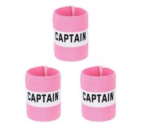 YELARXI Captain Armband, Soccer Captain Arm Bands Elastic Adjustable Leader Armbands Team Sport Rugby Player Band 4.1x3.4 In & Pink/White & 3Pcs-Fit for (Football/Basketball Training)