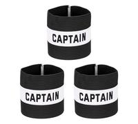 YELARXI Captain Armband, Soccer Captain Arm Bands Elastic Adjustable Leader Armbands Team Sport Rugby Player Band 5.1x3.4 In & Black/White & 3Pcs-Fit for (Football/Basketball Training)
