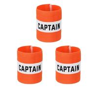 YELARXI Captain Armband, Soccer Captain Arm Bands Elastic Adjustable Leader Armbands Team Sport Rugby Player Band 4.1x3.4 In & Orange/White & 3Pcs-Fit for (Football/Basketball Training)