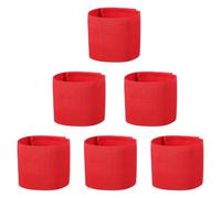 YELARXI Captain Armbands, Adjustable Leader Arm Bands for Soccer Elastic Team Sport Arm Band 6Pcs & Red-Fitting for Youth Adult Football/Volleyball/Rugby