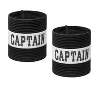 YELARXI Captain Armbands, Soccer Captain Armband Elastic Adjustable Leader Band Team Sport Bands, 2Pcs & Black White & 25cm - Fit for (Adult Youth Football/Basketball/Rugby Training)