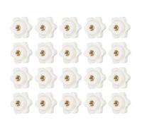 YELARXI Clamping Nuts Knob Plastic Screw-On Brass Star Knobs Knurled M5 Female Threaded Hexagon Head, 1 Inch Head Diameter Fit for Lawn Mower Handle Machinery (20 Pack, White)