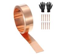 YELARXI Copper Sheet Roll Metal Copper Flashing Foil Plate, 0.4" x 10 Ft 24 Gauge(0.5mm) Thickness Fit for DIY Crafts Electrical Repair - Cylinder(1 Pack, Copper)