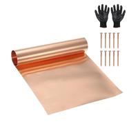 YELARXI Copper Sheet Roll Metal Copper Flashing Foil Plate, 11.8" x 8 ft 38 Gauge(0.1mm) Thickness Fit for DIY Crafts Electrical Repair - Cylinder(1 Pack, Copper)