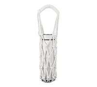 YELARXI Crochet Water Bottle Carrier Bag, Handwoven Cotton Rope Cup Holder with Twisted Handle, Reusable Handheld Water Bottle Bag for Hiking Travel Shopping Fitness Accessories (White)