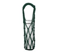 YELARXI Crochet Water Bottle Carrier Bag, Handwoven Cotton Rope Cup Holder with Twisted Handle, Reusable Handheld Water Bottle Bag for Hiking Travel Shopping Accessories (Forest Green)