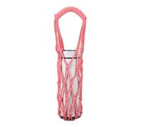 YELARXI Crochet Water Bottle Carrier Bag, Handwoven Cotton Rope Cup Holder with Twisted Handle, Reusable Handheld Water Bottle Bag for Hiking Travel Shopping Fitness Accessories (Pink)