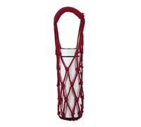YELARXI Crochet Water Bottle Carrier Bag, Handwoven Cotton Rope Cup Holder with Twisted Handle, Reusable Handheld Water Bottle Bag for Hiking Travel Shopping Fitness Accessories (Dark Red)