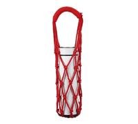 YELARXI Crochet Water Bottle Carrier Bag, Handwoven Cotton Rope Cup Holder with Twisted Handle, Reusable Handheld Water Bottle Bag for Hiking Travel Shopping Fitness Accessories (Red)