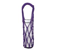YELARXI Crochet Water Bottle Carrier Bag, Handwoven Cotton Rope Cup Holder with Twisted Handle, Reusable Handheld Water Bottle Bag for Hiking Travel Shopping Accessories (Deep Purple)