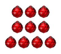 YELARXI Crystal Ball Prisms, Sun Catcher Hanging Prism Sun Catcher Pendant 44mm / 1.73Inch & 10 Pack & Bright Red-Fitting for (Outdoor/Indoor/Windows/DIY Decor/Feng Shui/Chandelier)