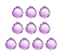 YELARXI Crystal Ball Prisms, Sun Catcher Hanging Prism Sun Catcher Pendant 44mm / 1.73Inch & 10 Pack & Crystal Purple-Fitting for (Outdoor/Indoor/Windows/DIY Decor/Feng Shui/Chandelier)