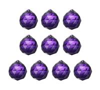 YELARXI Crystal Ball Prisms, Sun Catcher Hanging Prism Sun Catcher Pendant 44mm / 1.73Inch & 10 Pack & Dark Purple-Fitting for (Outdoor/Indoor/Windows/DIY Decor/Feng Shui/Chandelier)