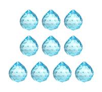 YELARXI Crystal Ball Prisms, Sun Catcher Hanging Prism Sun Catcher Pendant 44mm / 1.73Inch & 10 Pack & Light Lake Blue-Fitting for (Outdoor/Indoor/Windows/DIY Decor/Feng Shui/Chandelier)