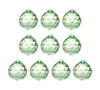 YELARXI Crystal Ball Prisms, Sun Catcher Hanging Prism Sun Catcher Pendant 44mm / 1.73Inch & 10 Pack & Light Green-Fitting for (Outdoor/Indoor/Windows/DIY Decor/Feng Shui/Chandelier)