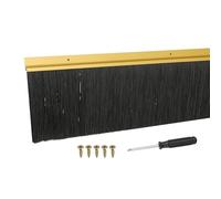 YELARXI Door Sweep Aluminum Alloy Brush Sweeps, 5.9 Inch Black PP Brush 39"L x 6.9"W Fit for Gaps of Door Bottom - H-Shape Holder (Gold)