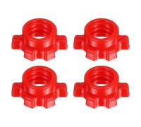 YELARXI Dumbbell Collars, Barbell Spin Lock Hex Nuts Anti Slip Weight Clip 1" & 4 Pack & Plastic & Red - Fitting for (1" Standard Barbell - Dumbbell - Weight Lifting)