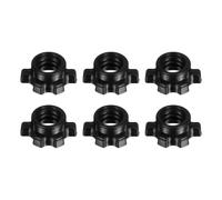 YELARXI Dumbbell Collars, Barbell Spin Lock Hex Nuts Anti Slip Weight Clip 1" & 6 Pack & Plastic & Black - Fitting for (1" Standard Barbell - Dumbbell - Weight Lifting)