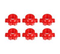 YELARXI Dumbbell Collars, Barbell Spin Lock Hex Nuts Anti Slip Weight Clip 1" & 6 Pack & Plastic & Red - Fitting for (1" Standard Barbell - Dumbbell - Weight Lifting)