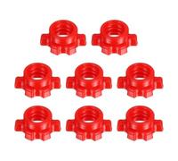 YELARXI Dumbbell Collars, Barbell Spin Lock Hex Nuts Anti Slip Weight Clip 1" & 8 Pack & Plastic & Red - Fitting for (1" Standard Barbell - Dumbbell - Weight Lifting)