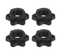 YELARXI Dumbbell Collars, Barbell Spin Lock Hex Nuts Anti Slip Weight Lifting Clip 1" & 4 Pack & Plastic & Black - Fitting for (1" Standard Barbell - Dumbbell)