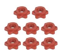 YELARXI Dumbbell Collars, Barbell Spin Lock Hex Nuts Anti Slip Weight Lifting Clip 1" & 8 Pack & Plastic & Red - Fitting for (1" Standard Barbell - Dumbbell)
