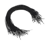 YELARXI Elastic Barbed Cord, Stretch Loop Band Round String with Metal Barbs Fastener Hat Chin Cord Strap - Fitting for (Mask/Party Hat/Menus/Book/Badges Signs) 12in & 110 Pcs & Black