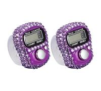 YELARXI Electronic Finger Tally Counter, Resettable Mini Lap Finger Counter Hand Tally Clicker 2 Pack & Purple-Fitting for (Golf/Cargo Counting/Lap Counting/Attendance/Sporting Events)