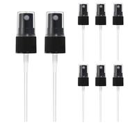 YELARXI Fine Mist Spray Top, Spray Bottle Top Nozzle Sprayer Reusable Replacement for 18 Caliber Bottles Pump - Fitting For(Essential Oil Bottles/Perfumes/Cleaning Solution) 8 Pcs & Black