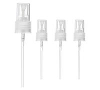 YELARXI Fine Mist Spray Top, Spray Bottle Top Nozzle Sprayer Reusable Replacement for 20 Caliber Bottles Pump - Fitting For(Essential Oil Bottles/Perfumes/Cleaning Solution) 4 Pcs & Clear