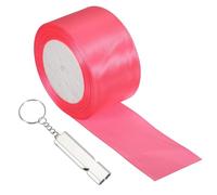 YELARXI Finish Line Satin Ribbon, Double-Faced Polyester Fabric Ribbon with Whistle Fitting for(Athletics- Running Race- Cutting Ceremony-Gift Wrapping) 2 Inchx24 Yard& Peach