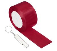 YELARXI Finish Line Satin Ribbon, Double-Faced Polyester Fabric Ribbon with Whistle Fitting for(Athletics- Running Race- Cutting Ceremony-Gift Wrapping) 2 Inchx24 Yard& Light Burgundy