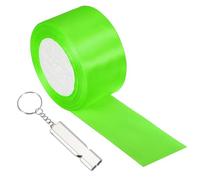 YELARXI Finish Line Satin Ribbon, Double-Faced Polyester Fabric Ribbon with Whistle Fitting for(Athletics- Running Race- Cutting Ceremony-Gift Wrapping) 2 Inchx24 Yard& Fruit Green